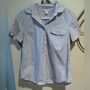 J. Crew Navy and White Striped Shirt, Size S, Beach, Nautical, Summer
